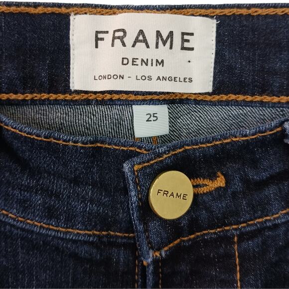 Frame Denim SZ 25 Le High Straight Wellington Jeans Zip Ankle - Picture 3 of 8